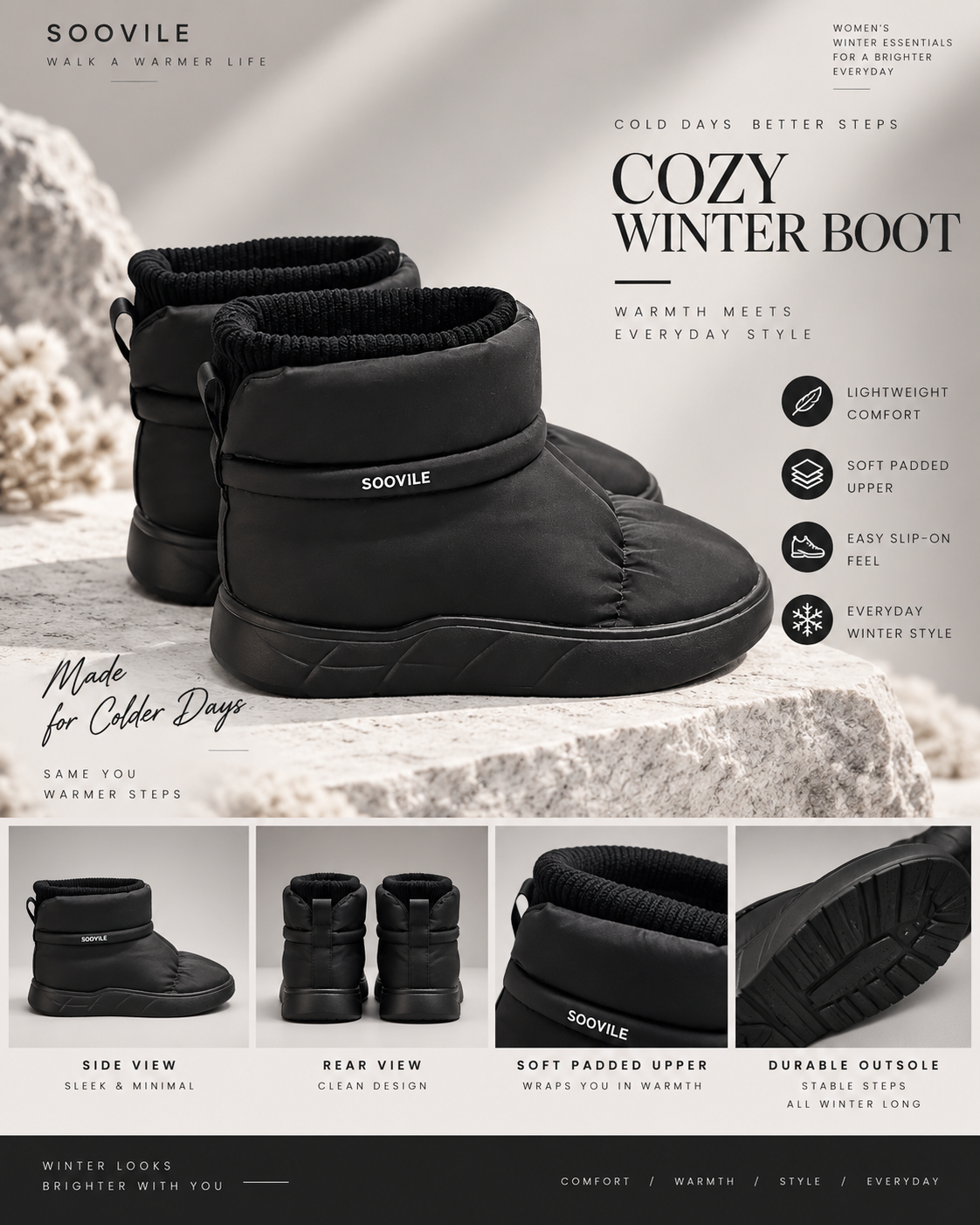 بوت زنانه زمستانی Cozy Winter Boot 🖤